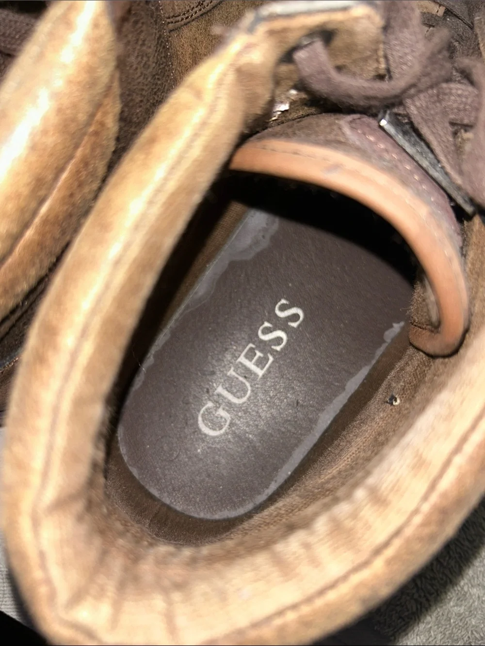 Guess Men's Brown High-Top Casual Sneakers